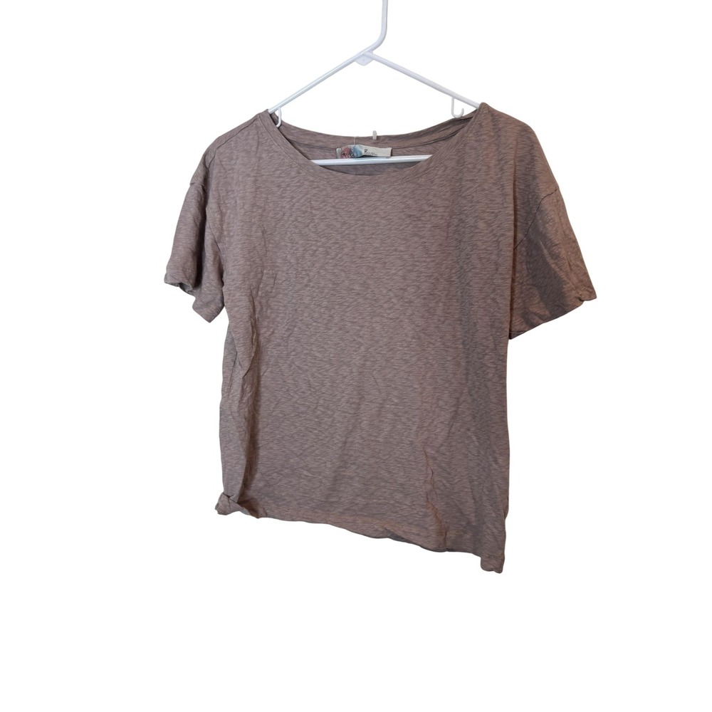 Free People Beach‎ Shirt Womens XS Mauve Pink Slub Cotton Casual Lightweight Top